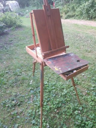 Vintage Wood Grumbacher Art Box Travel Easel No.  286 (made In France)