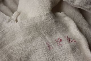 Antique French Pure Linen Soft Monogram Hand / Kitchen Towel 18th / 19th Ad