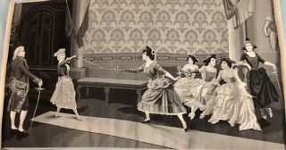 Antique Neyret Freres Woven Silk Tapestry Women’s Fencing Class Stevengraph