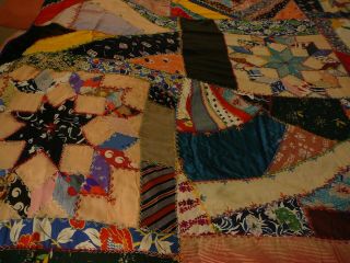 Antique Quilt Top,  Hand Sewn And Embroidered,  Quilt,  Sewing,  Patchwork