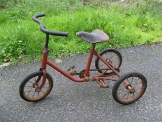 Jouet Ancien Petit Vélo Tricycle D 