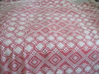 Victorian Linen Filet Lace Tablecloth Banquet 96 " X 74 "