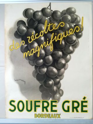 Vintage French Poster For Vine Fertilizer Grapes Wine