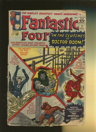 Fantastic Four 17 Fr/gd 1.  5 1 Book Defeated By Dr.  Doom,  Stan Lee & Jack Kirby