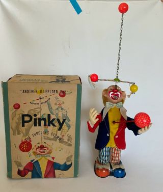 Vintage Alps,  Japan Battery Operated Pinky The Juggling Clown Mib