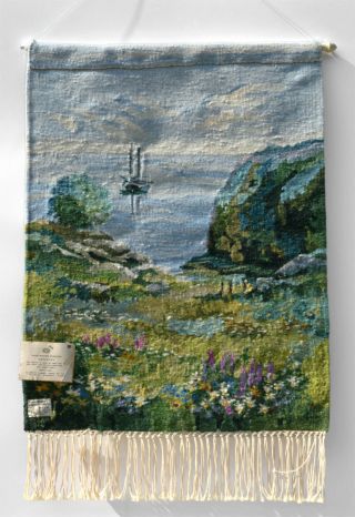Vintage Hand Woven Tapestry Boat By Caspersson Mothers Commerce Company,  India
