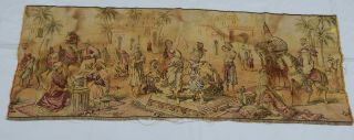 Vintage French Arabian Girls Dancing Scene Tapestry 134x48cm (t592)