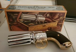 Vintage Avon " Pepperbox Pistol 1850 " Tai Winds Cologne 3oz,  Mostly Full