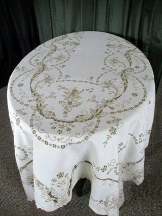 Antique Madeira Tablecloth - Hand Embroidered - Large - 66 " X104 "