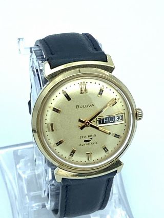 1969 Vintage Bulova Sea King,  Stunning Dial,  Day/date,  Heavy Gold Ep, .