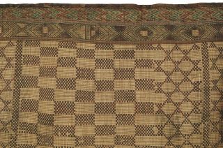 Old African Tuareg Art woven straw leather carpet mat Niger Mali Sahara desert 3