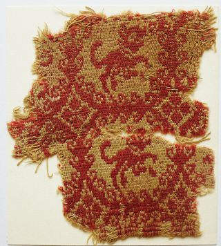 6 - 7c Fayoum Excavated Antique Textile Fragment - Dyeing And Weaving,  Animal,  Egypt