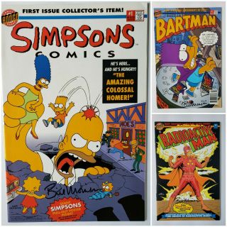 The Simpsons Comics,  Bartman & Radioactive Man 1 Signed By Bill Morrison 1993