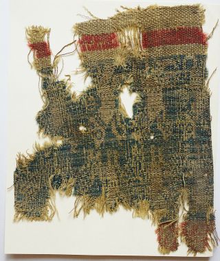 6 - 7c Antique Textile Fragment - Dyeing And Weaving