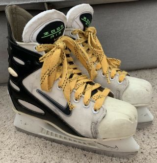 Vintage Nike Zoom Air White Ice Hockey Skates Size 6.  5y Skate Wayne Gretzky
