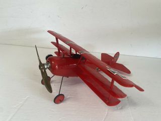 Vintage Cox Control Line Model Airplane Fokker Tri - Plane Red Baron Never Flown