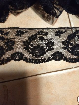 Vintage Scalloped Black Lace 2 3/4 Inches Wide - Over 50 Yards