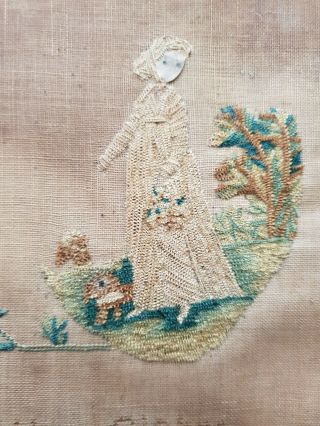 Engļish George III silk work sampler - Sarah Campion 1803 Gisbro (Guisborough) 3