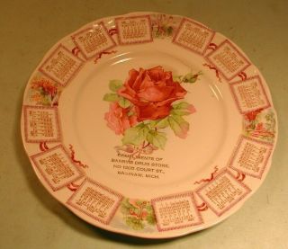 1909 Calendar Plate With Advertising - Barry 