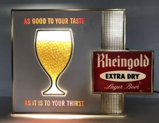 Vintage Rheingold Beer Motion Light Sign Pub Bar Man Cave