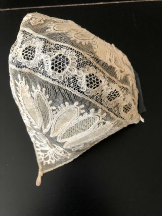 Antique Lace - Circa 1800’s,  Rare Christening Bonnet W/ Buckinghamshire Lace