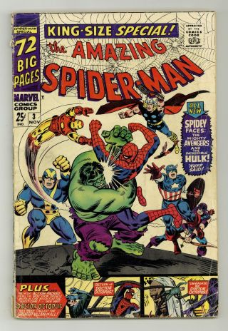 Spider - Man Annual 3 Gd 2.  0 1966