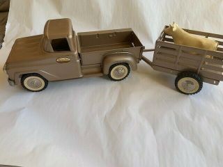 Vintage Pressed Steel Tonka Toy Truck And Trailer