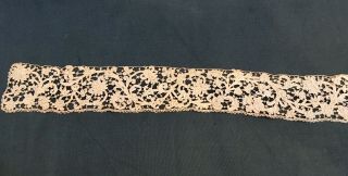 Lgth Antique Mid 17th.  Century Venetian Needle Lace (rose Point),  17” X 2.  1/4”