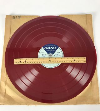 Muzak X - 513 16 " Red Vinyl Lp Record Matrix Vertical Transcription Ernie Fiorito