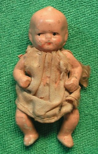 Vintage Porcelain Toy Baby Doll Made In Japan Arms & Legs Attached With String