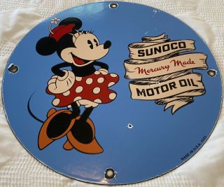 Vintage Blue Sunoco Gasoline Porcelain Sign,  Gas Station Pump Plate,  Motor Oil