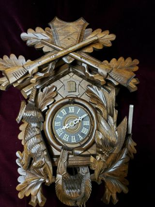 Vintage Cuckoo Clock Made In Germany - 8 - Day Clock In Good