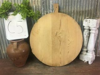 Large Vintage Round French Bread Board,  Wood Cutting Board Charcuterie Board C5,