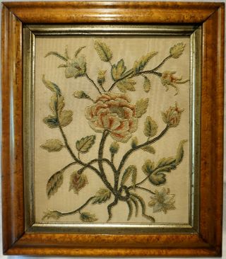 Late 18th/early 19th Century Silk Work Of A Floral Spray - C.  1800
