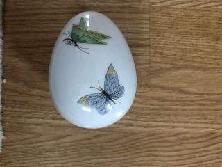 Limoges France Trinket Box Porcelain Butterflies Egg Shape