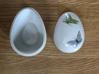Limoges France Trinket Box Porcelain Butterflies Egg Shape 2