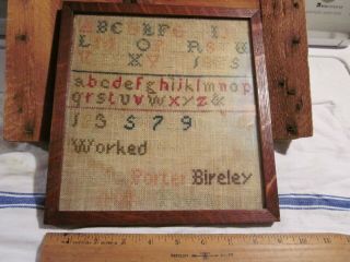 Antique Sampler Alphabet Numbers 1855 Dated By June Porter Bireley Fishtown Pa
