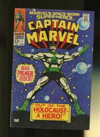 Captain Marvel 1 Vg 4.  0 1 Book Mar - Vell - Hero Comic 1968 1st Issue