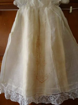 A Stunning Antique Victorian Organza Christening Gown & Silk Petticoat