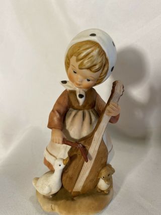 1980 Enesco All The Lord’s Children E 4850 Lucas Girl Playing Cello Duck Figure
