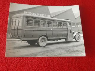 Vintage 1920s/1930s Linen Backed Paterson Vehicle Company Bus Photo A