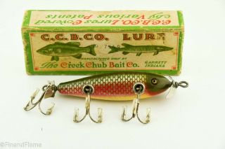 Vintage Creek Chub Injured Minnow Antique Fishing Lure Red Side Rs7