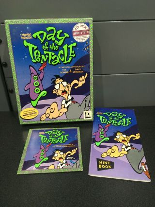 Maniac Mansion : Day Of The Tentacle Cd - Rom Pc Game Vintage Big Box Talking