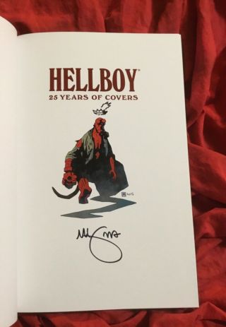 Hellboy 25 Years Of Covers Hardcover Signed By Mike Mignola,  Crown Sketch