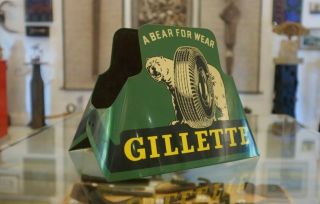 Vintage 1950s Gillette " A Bear For Wear " Tire Display Listing 1