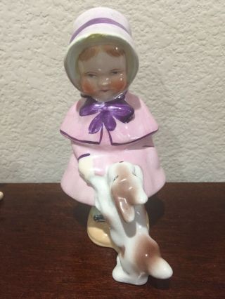 Vintage Coventry Girl With Dog Ceramic Usa Figurine