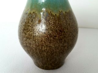 Weed Pot Bud Vase Drip Glaze Brown Turquoise Blue Mid Century Modern Vintage 2