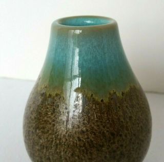 Weed Pot Bud Vase Drip Glaze Brown Turquoise Blue Mid Century Modern Vintage 3