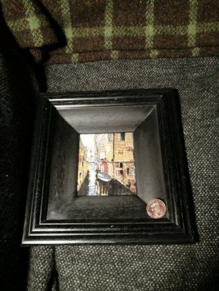 Small Vintage Framed Embroidery Picture Of Venice Very Unusual.
