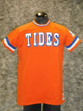 Tidewater Tides Vintage 1983 Orange Game Jersey 100 Il Patch